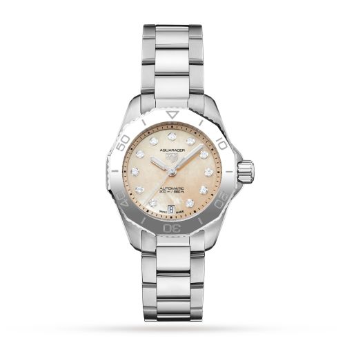 TAG Heuer Aquaracer Professional 200 Automatic 30 Stainless Steel / Beige MOP / Watches of Switzerland